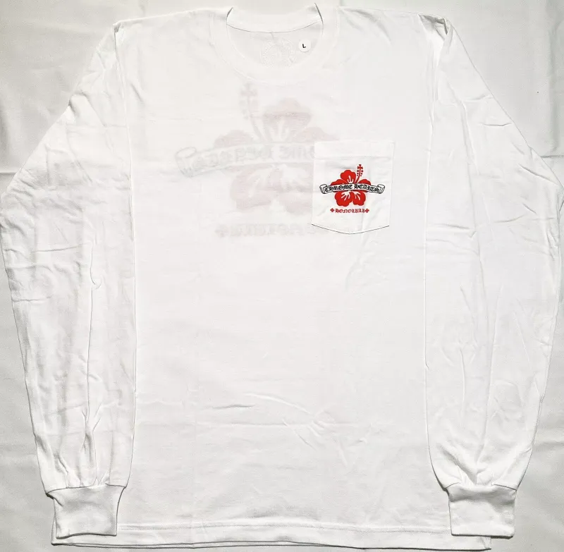 Chrome Hearts (Honolulu Exclusive) Hibiscus Long Sleeve Tee White