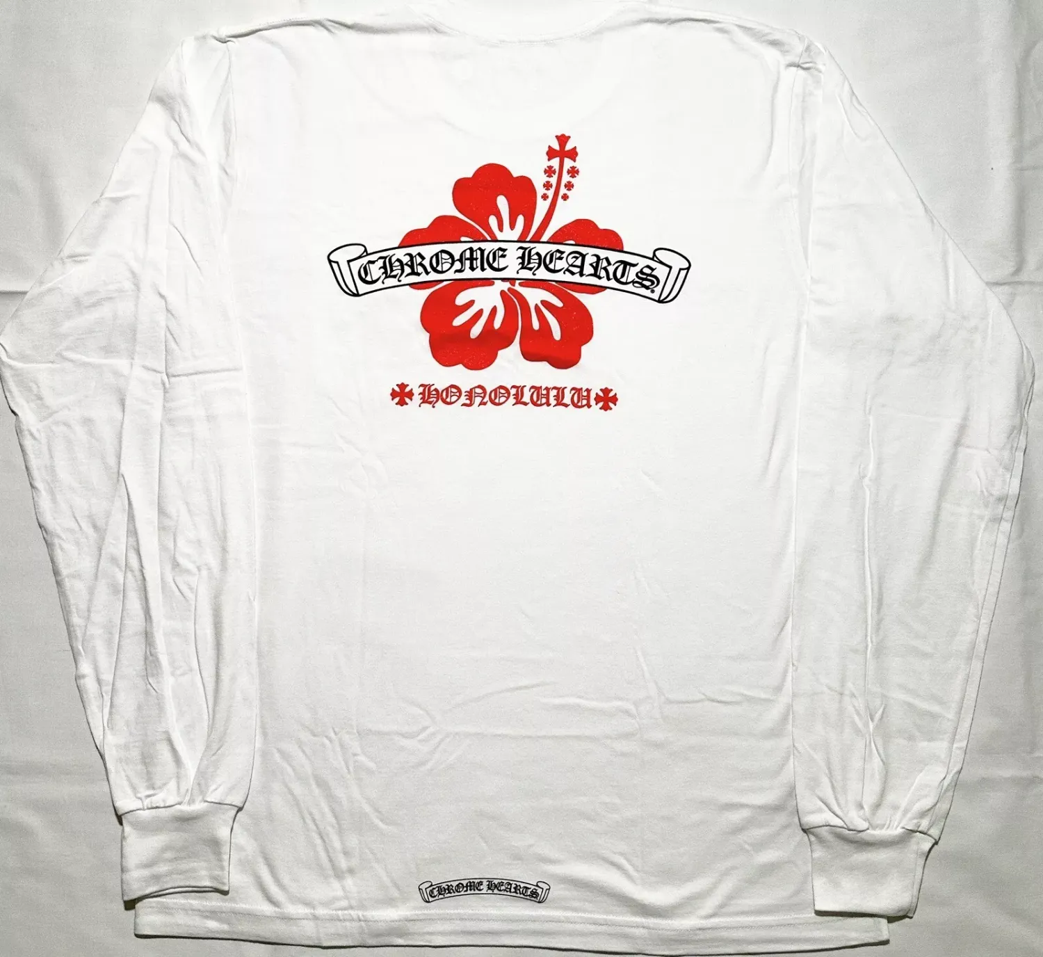 Chrome Hearts (Honolulu Exclusive) Hibiscus Long Sleeve Tee White