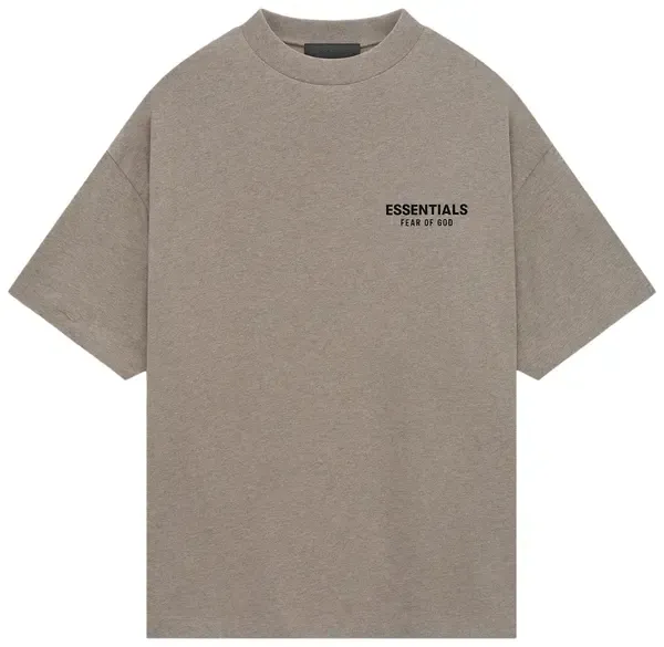 Essentials Heather Grey Tee 2024 Front And Back Logo