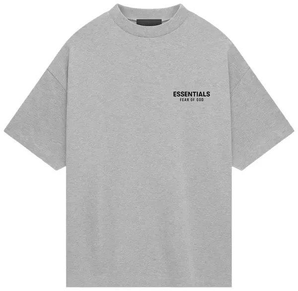 Essentials Light Heather Tee 2024 Front And Back Logo