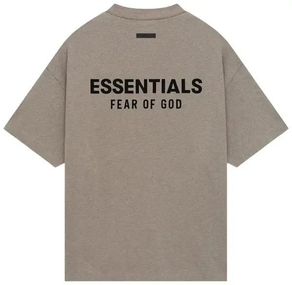 Essentials Heather Grey Tee 2024 Front And Back Logo