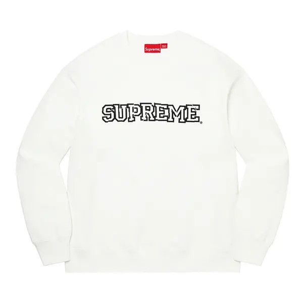 Supreme Shattered Logo Crewneck White