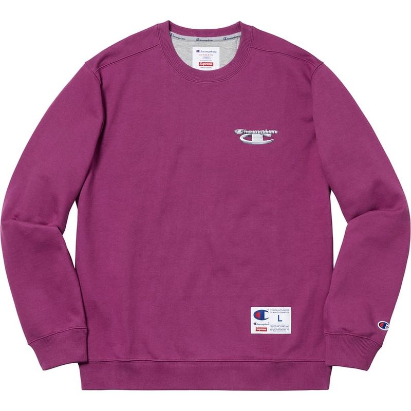 Supreme x Champion 3D Metallic Crewneck Purple 