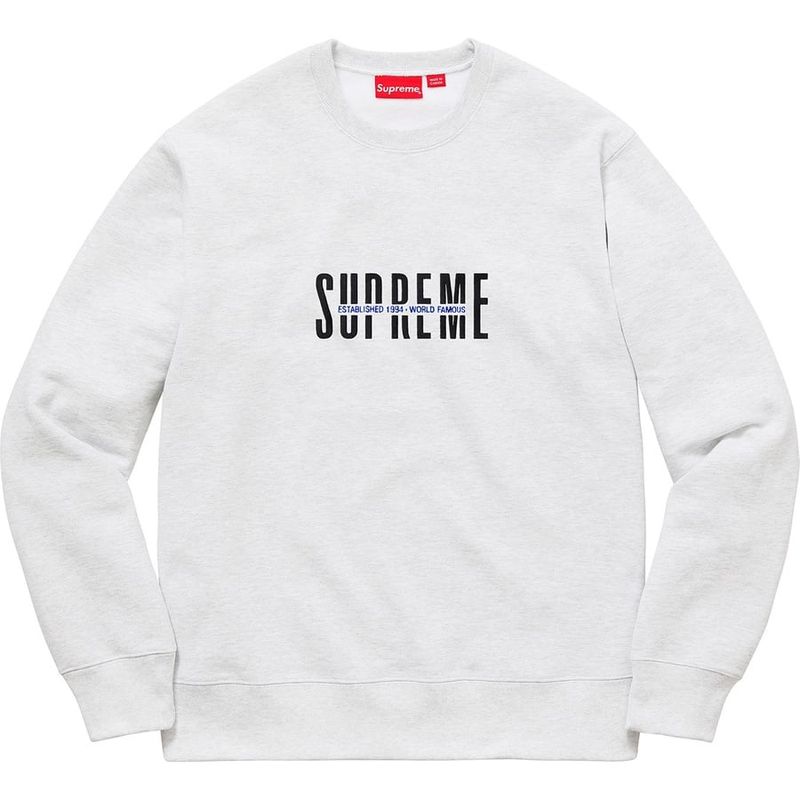 Supreme World Famous Crewneck Grey