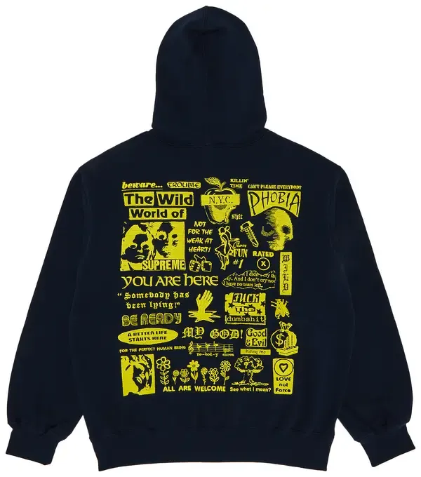 Supreme Wild Embroidered Hoodie Navy