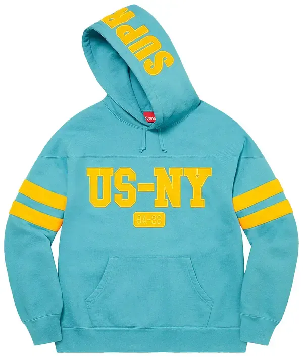 Supreme US-NY Hoodie Light Aqua