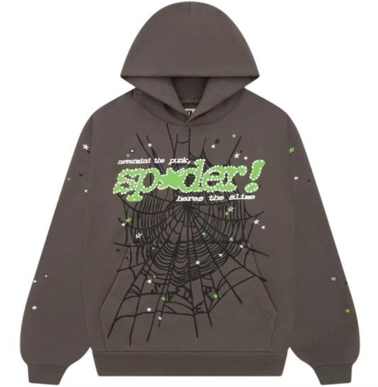 Sp5der Punk v2 Hoodie Slate Grey