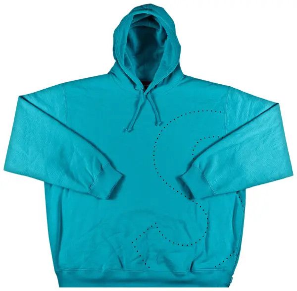 Supreme Laser Cut S Logo Hoodie Cyan