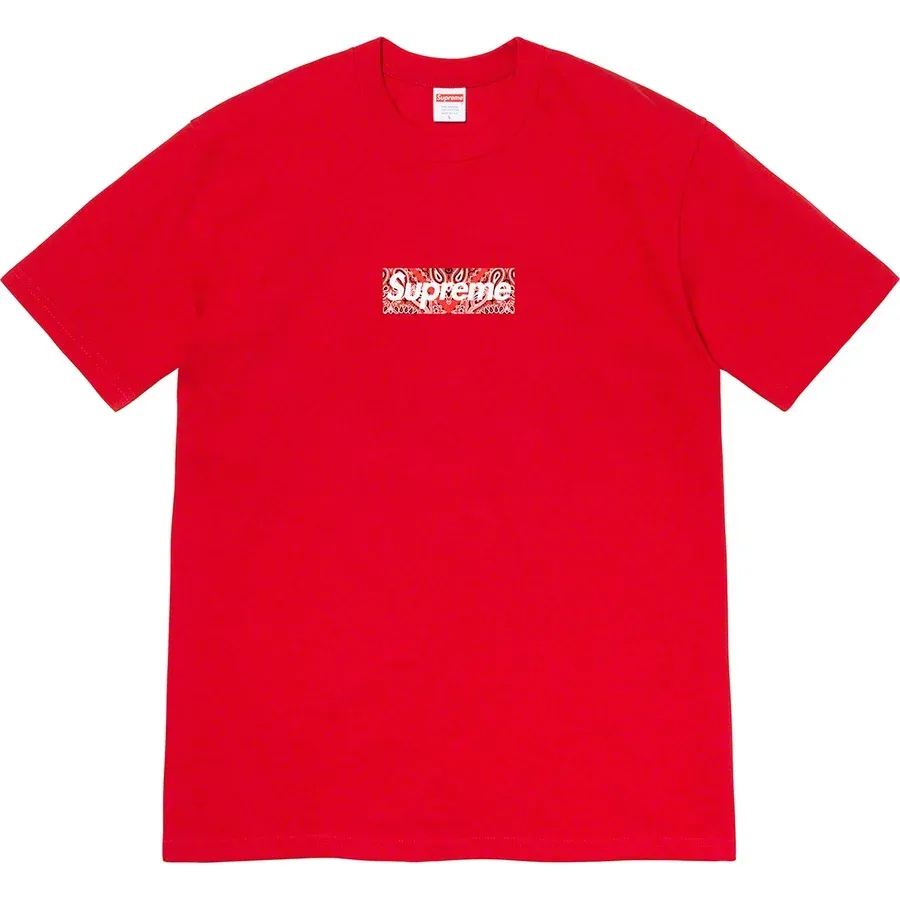 Supreme Bandana Box Logo Tee FW19, Color: Red, Size: M