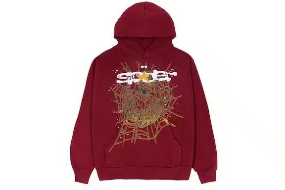 Sp5der Hoodie Maroon  web