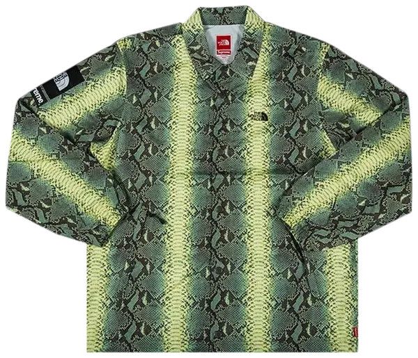 Supreme x The North Face Snakeskin Taped Seam Coaches Jacket Green
