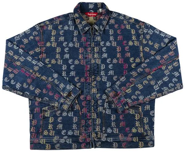Supreme Gradient Jacquard Denim Work Jacket Blue