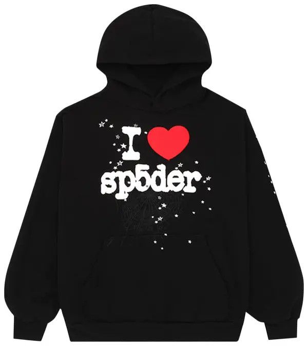 Sp5der Hoodie I Love Spider Black