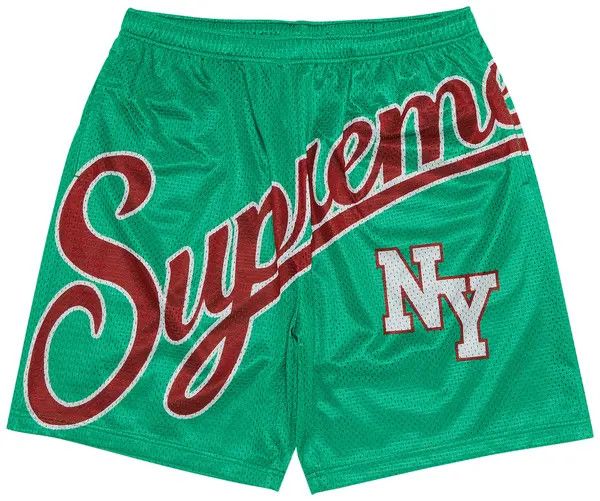 Supreme Big Script Mesh Short Green