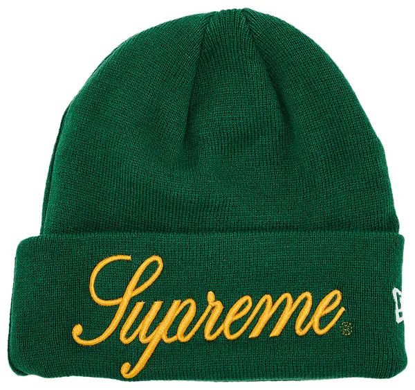 Supreme New Era Script Beanie, Color: Green