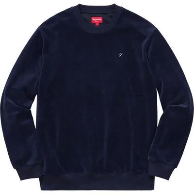 Supreme Velour Crewneck Navy