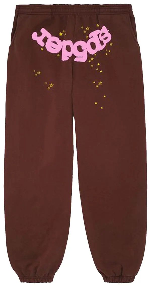 Sp5der logo sweats Brown 