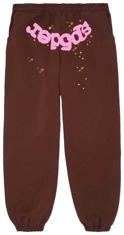 Sp5der logo sweats Brown 