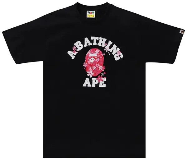 Bape tee floral small head (Black)