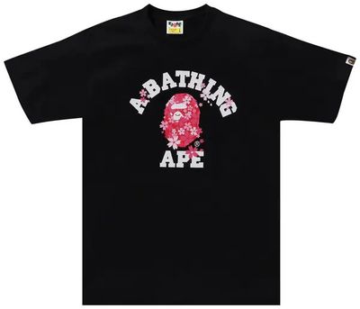 Bape tee floral small head (Black)