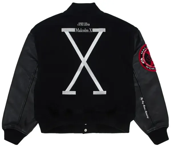 Supreme 40 Acres Malcolm X Varsity Jacket Black