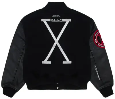 Supreme 40 Acres Malcolm X Varsity Jacket Black