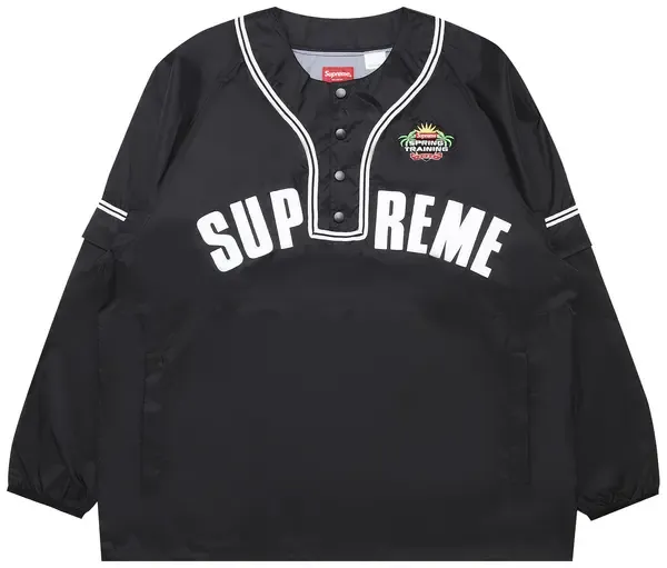 Supreme Snap-Off Long-Sleeve Baseball Top Black