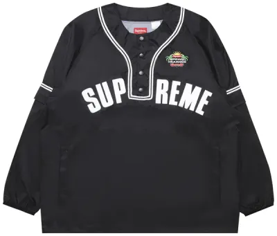 Supreme Snap-Off Long-Sleeve Baseball Top Black