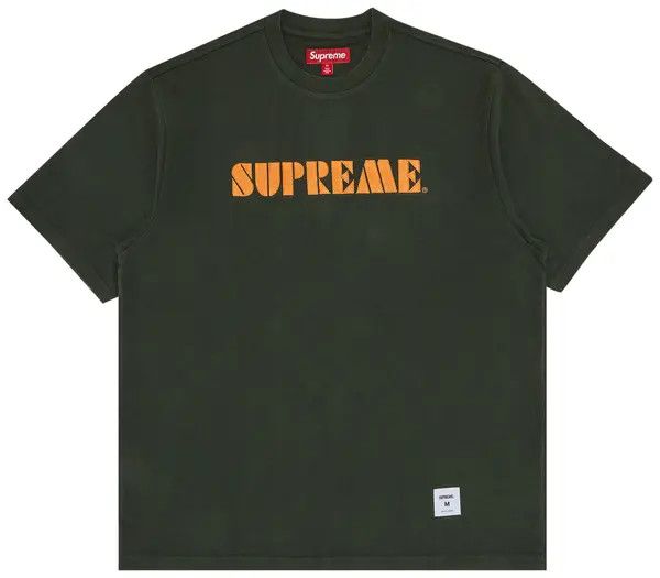 Supreme Stencil Embroidered Tee Green
