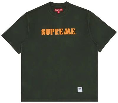 Supreme Stencil Embroidered Tee Green