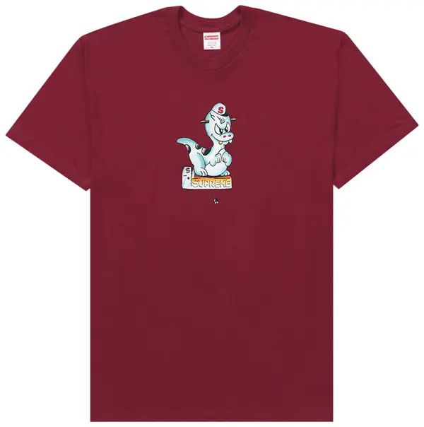 Supreme Dinosaur Tee Burgundy