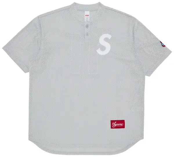 Supreme S Logo Baseball Jersey Grey