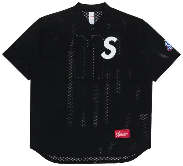 Supreme S Logo Baseball Jersey Black
