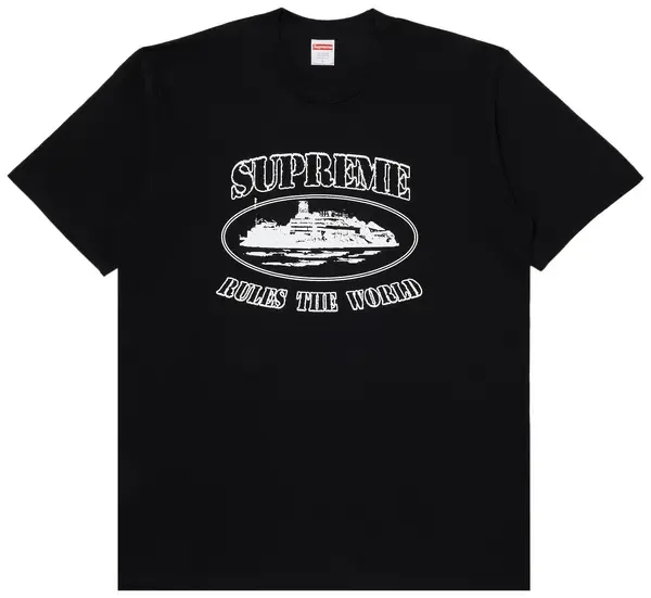 Supreme x Corteiz Rules The World Tee Black