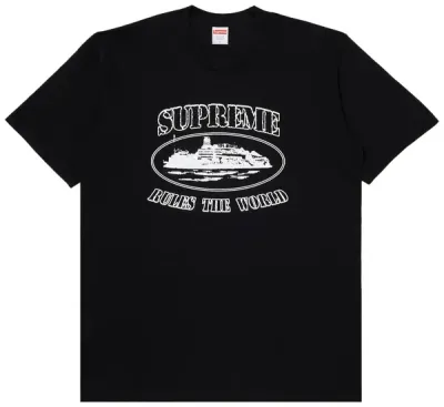 Supreme x Corteiz Rules The World Tee Black