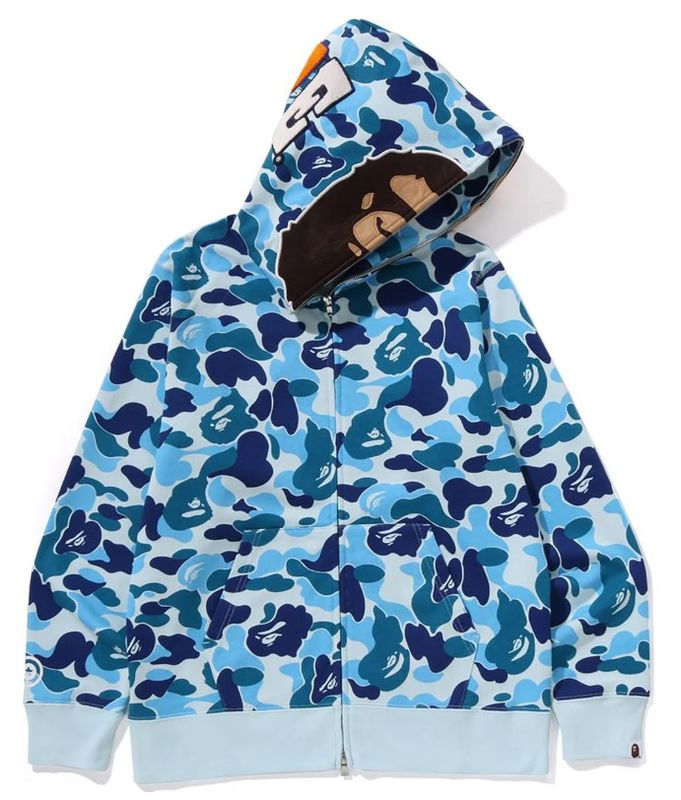 Bape ABC Blue Camo 2nd Ape Full Zip Hoodie