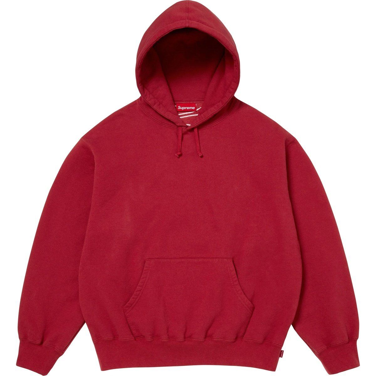 Supreme FW25 Satin Appliqué Hooded Sweatshirt Dark Red