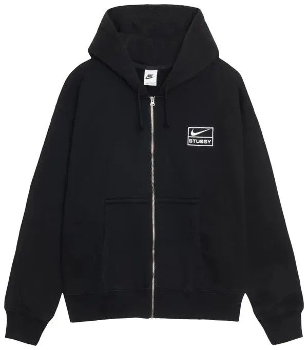 Nike X Stussy FW25 Black Zip Up Hoodie, Size: M
