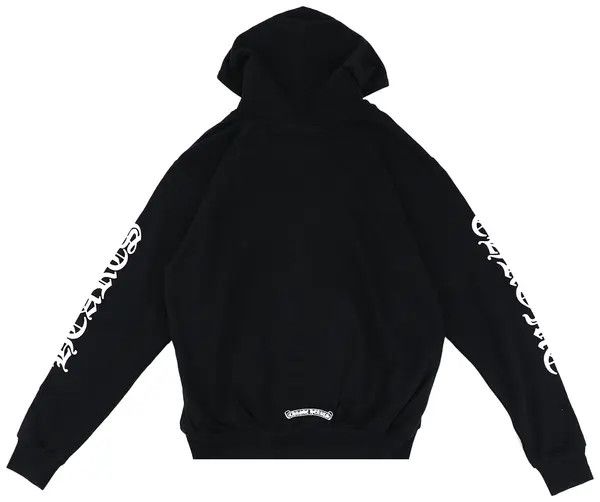 Chrome Hearts Letters Sleeve Fleece Zip Up Hoodie &#39;Black/White&#39;