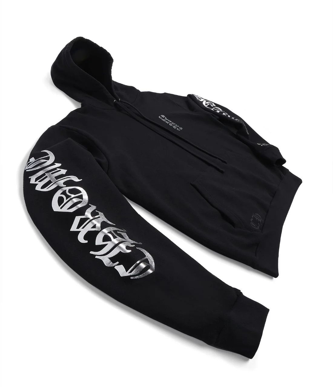 Chrome Hearts Hoodie Foil Print Black, Size: M
