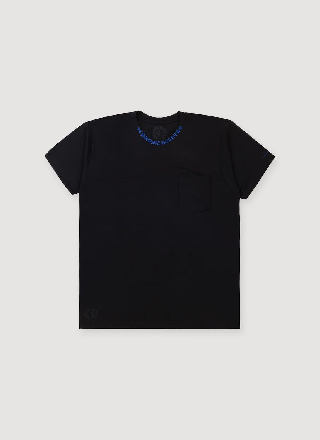 Chrome Hearts Tee 1988 Neck Logo Blue Black, Size: S