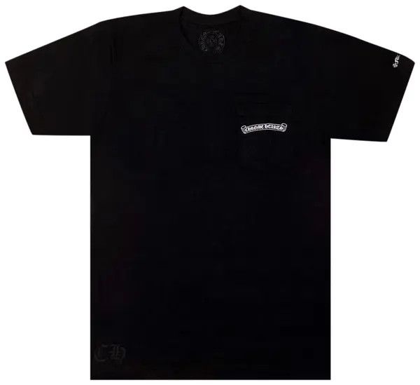 Chrome Hearts Tee Scroll Logo  Black, Size: XL