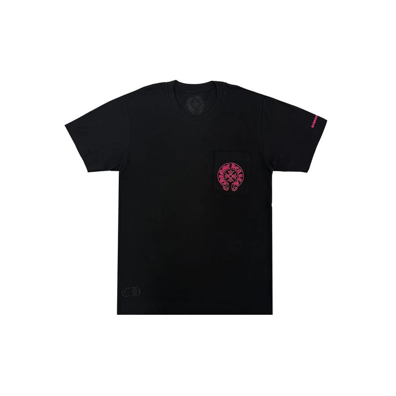 Chrome Hearts Pocket Tee Pink Horseshoe Black