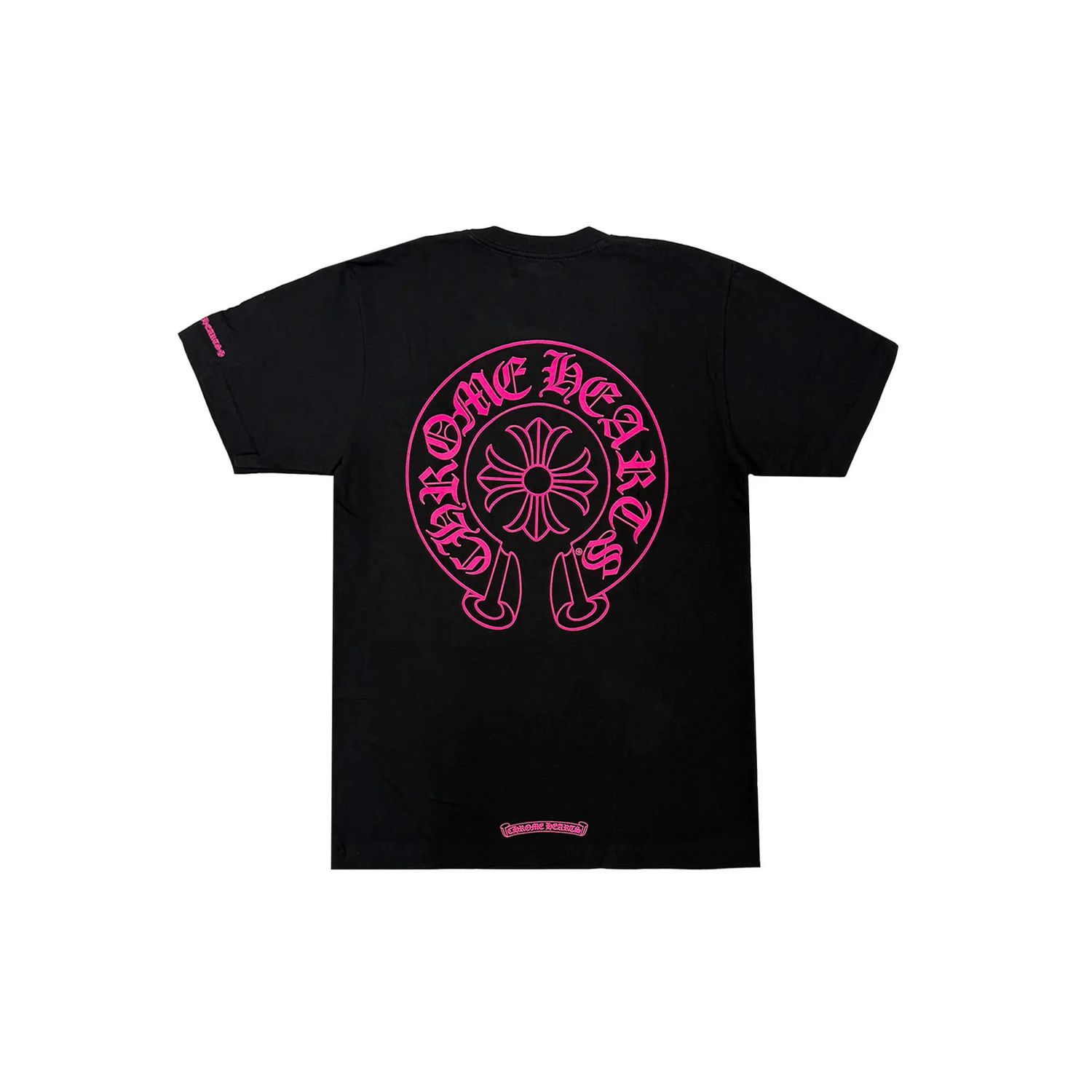 Chrome Hearts Pocket Tee Pink Horseshoe Black