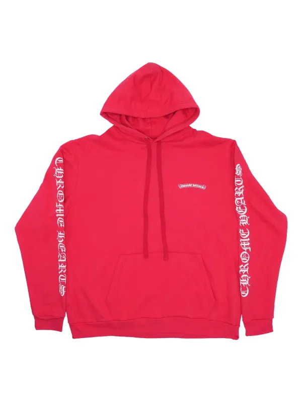 Chrome Hearts Hoodie Scroll Logo Red