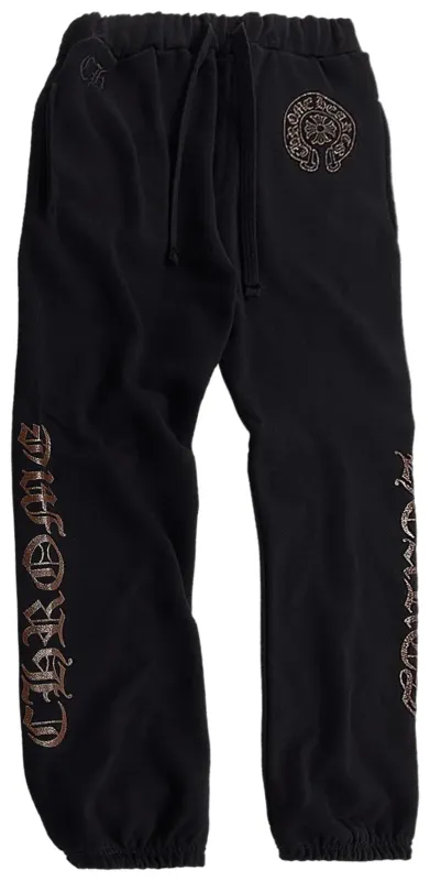 (USED)Chrome Hearts Brown Glitter 1988 Sweatpants Black