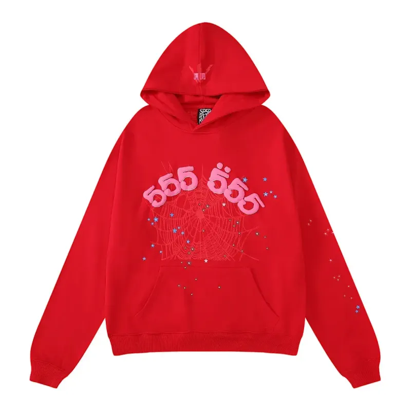 Sp5der Hoodie Angel Number 555 Red