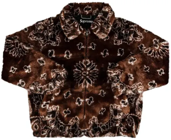 Supreme Bandana Faux Fur Bomber Jacket Brown