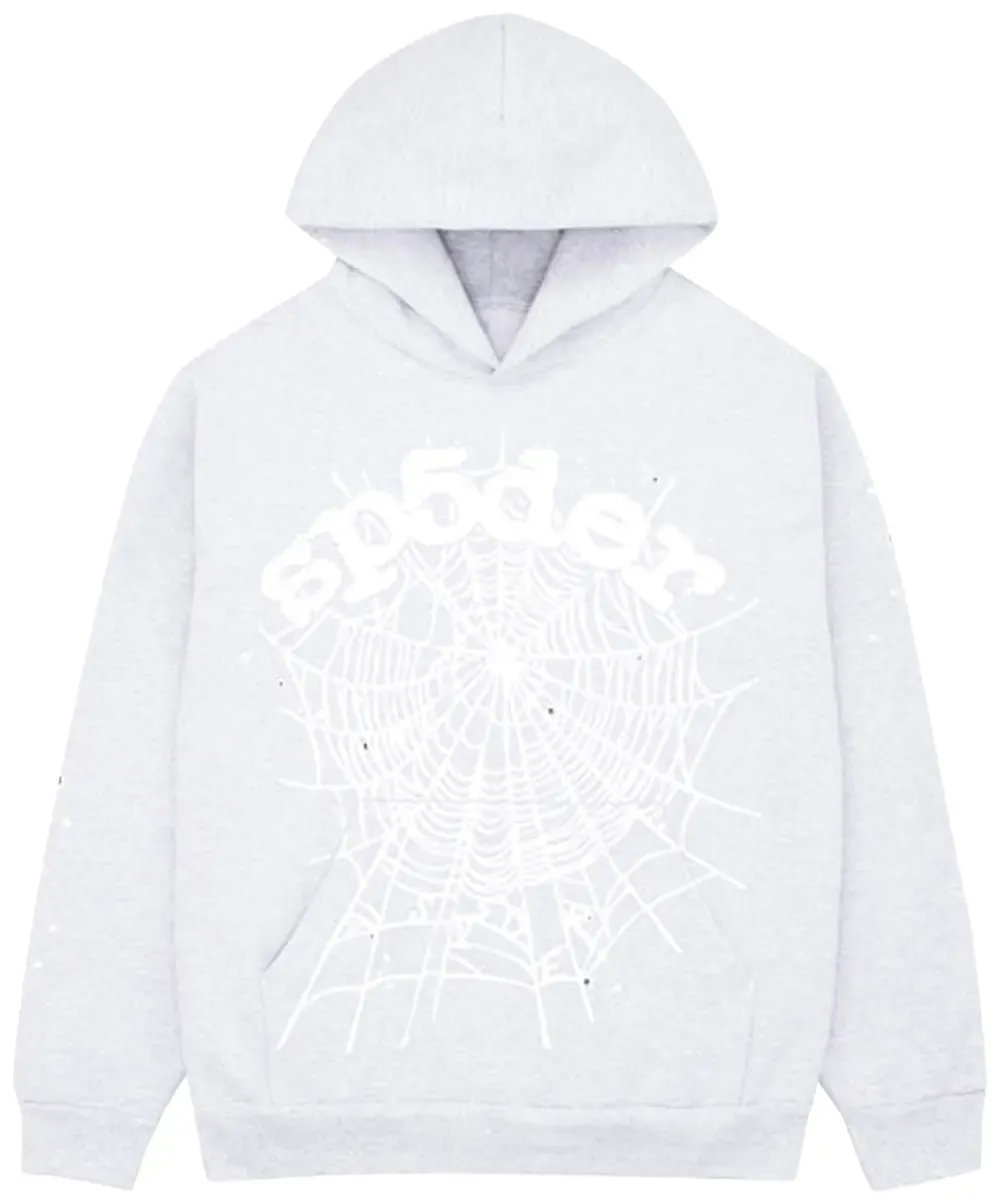Sp5der Hoodie 'Heather Grey Web'