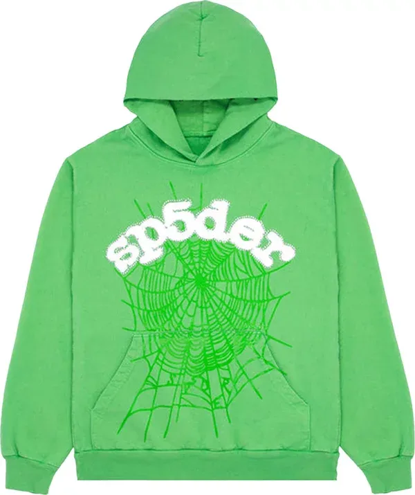 Sp5der Hoodie 'Slime Green Web'
